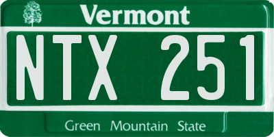 VT license plate NTX251