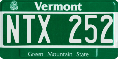 VT license plate NTX252