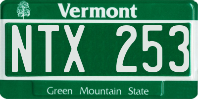 VT license plate NTX253