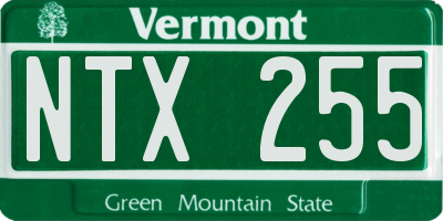 VT license plate NTX255