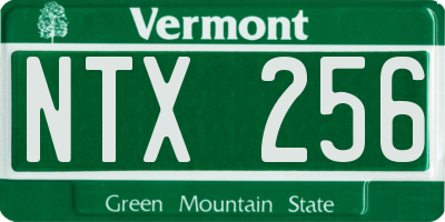 VT license plate NTX256