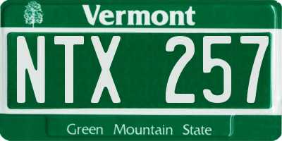 VT license plate NTX257