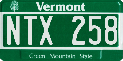 VT license plate NTX258