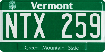 VT license plate NTX259