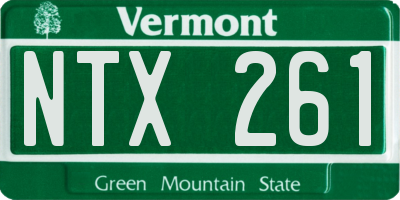 VT license plate NTX261