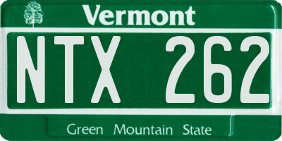 VT license plate NTX262