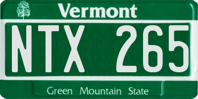 VT license plate NTX265