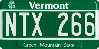 VT license plate NTX266