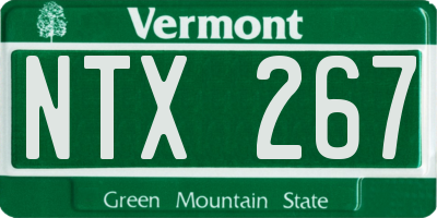 VT license plate NTX267