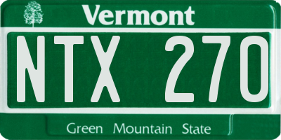 VT license plate NTX270