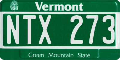 VT license plate NTX273