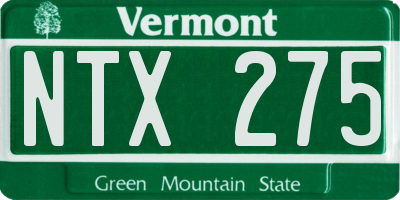 VT license plate NTX275