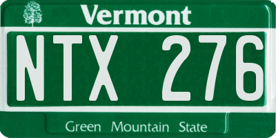 VT license plate NTX276