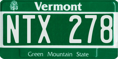 VT license plate NTX278