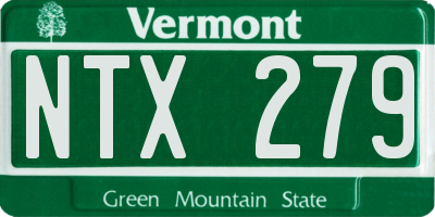 VT license plate NTX279