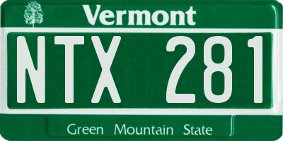 VT license plate NTX281