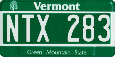 VT license plate NTX283
