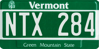 VT license plate NTX284