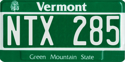 VT license plate NTX285