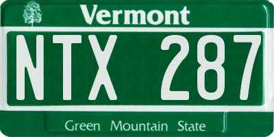 VT license plate NTX287