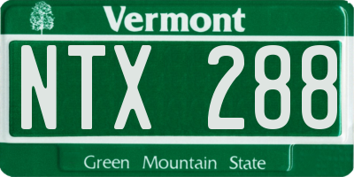 VT license plate NTX288