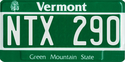 VT license plate NTX290