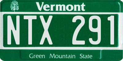 VT license plate NTX291