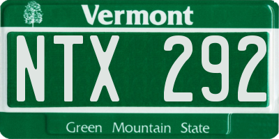 VT license plate NTX292