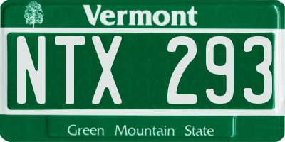 VT license plate NTX293