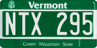VT license plate NTX295