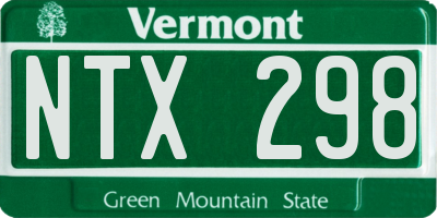 VT license plate NTX298