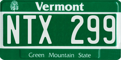 VT license plate NTX299