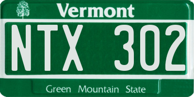 VT license plate NTX302