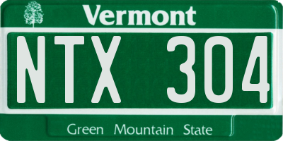 VT license plate NTX304