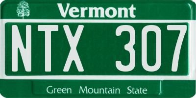 VT license plate NTX307