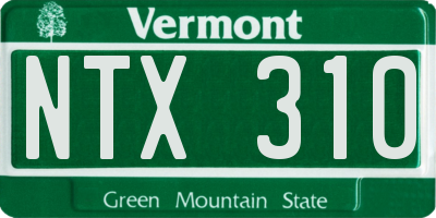 VT license plate NTX310