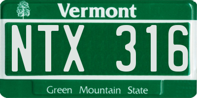 VT license plate NTX316