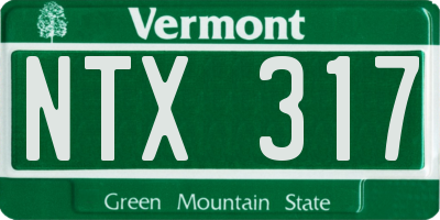 VT license plate NTX317