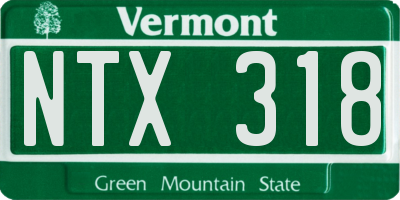 VT license plate NTX318