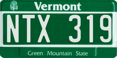 VT license plate NTX319