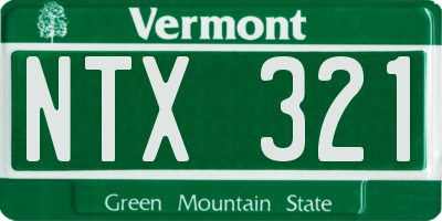 VT license plate NTX321