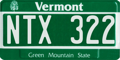 VT license plate NTX322