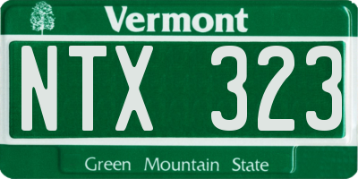 VT license plate NTX323