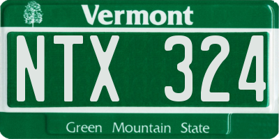 VT license plate NTX324