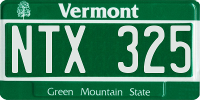 VT license plate NTX325