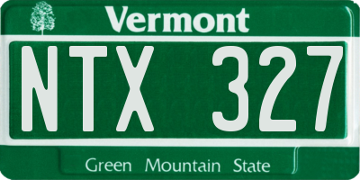VT license plate NTX327