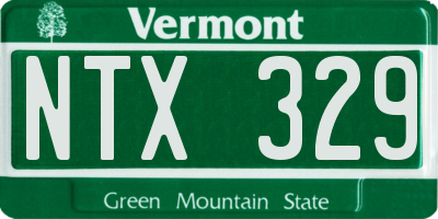 VT license plate NTX329