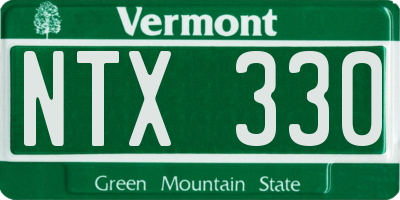 VT license plate NTX330
