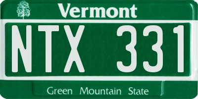 VT license plate NTX331