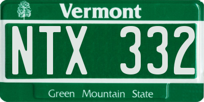 VT license plate NTX332